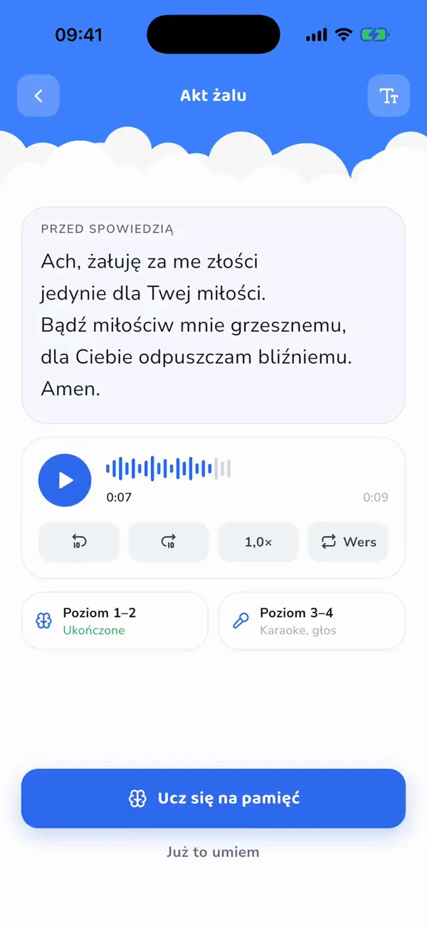 Nagranie ekranu: włączanie trybu w kościele z dużymi literami